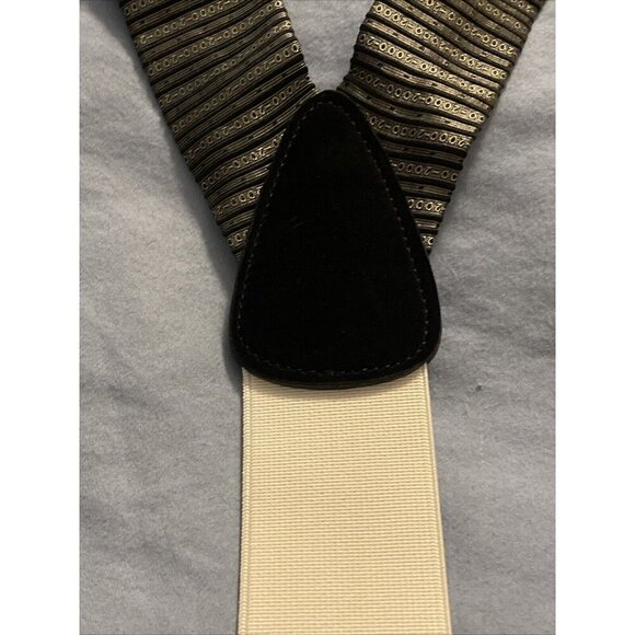 Vintage Trafalgar Silk & Leather Y2K 2000 Braces Suspenders Adjustable‎ Size - Picture 11 of 13